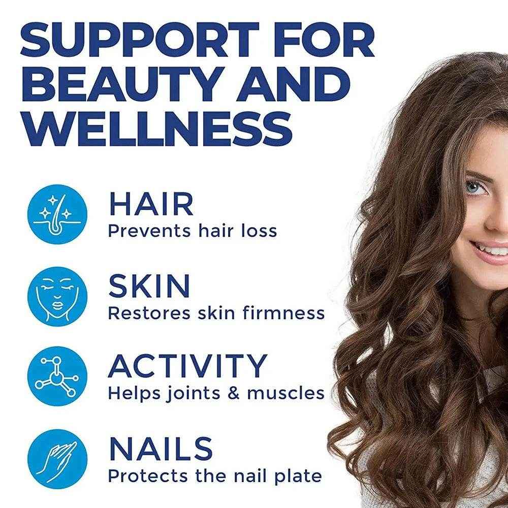 Marine Collagen | with Hyaluronic Acid, Vitamin C and Biotin | High Strength Collagen Supplement for Men and Women 120 Capsules