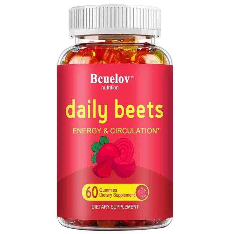 Beetroot Gummies - with Grapeseed and Anthocyanins - Energy, Circulation and Heart Health, Blood Pressure Support, Antioxidants