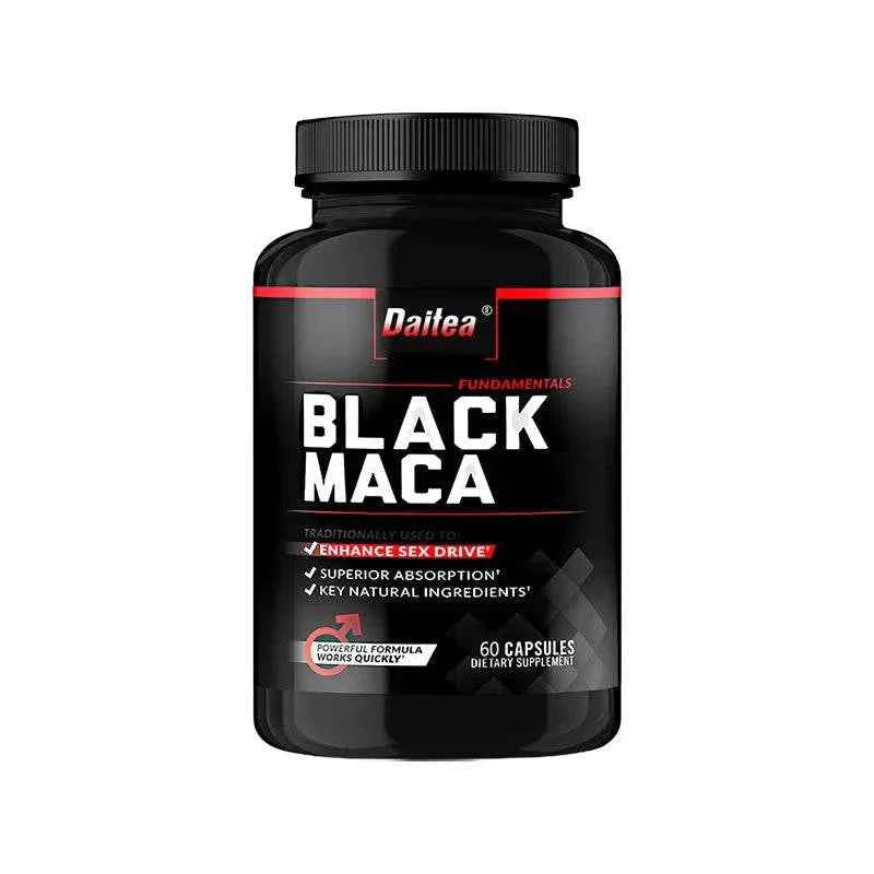Organic Black Maca Capsules, Helps with Energy, Endurance, Mood Health, Antioxidant Support, Vegan, Non-GMO