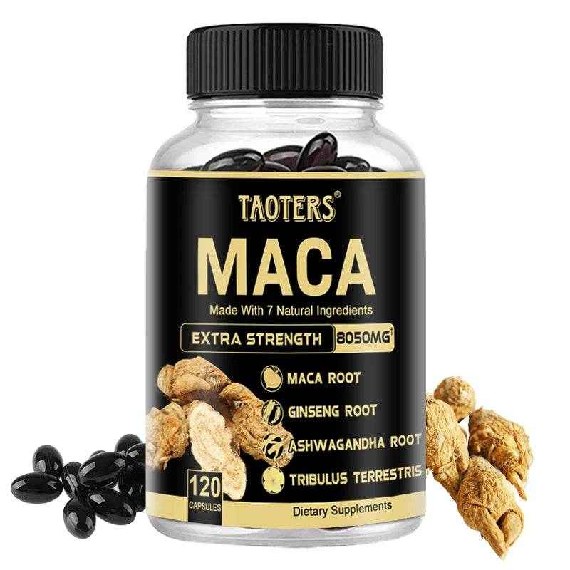 Maca Root for Men - Natural Energy Supplement to Support Athletic Performance, Muscle Recovery and Fight Fatigue, 120 Capsules