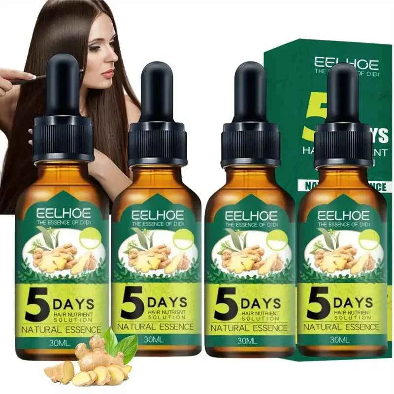 5 Days Ginger Hair Growth Oil Nourish Hydrating Hair Follicles Strengthen Hair Roots Increase Hair Luster Nutrition Essence 2pcs