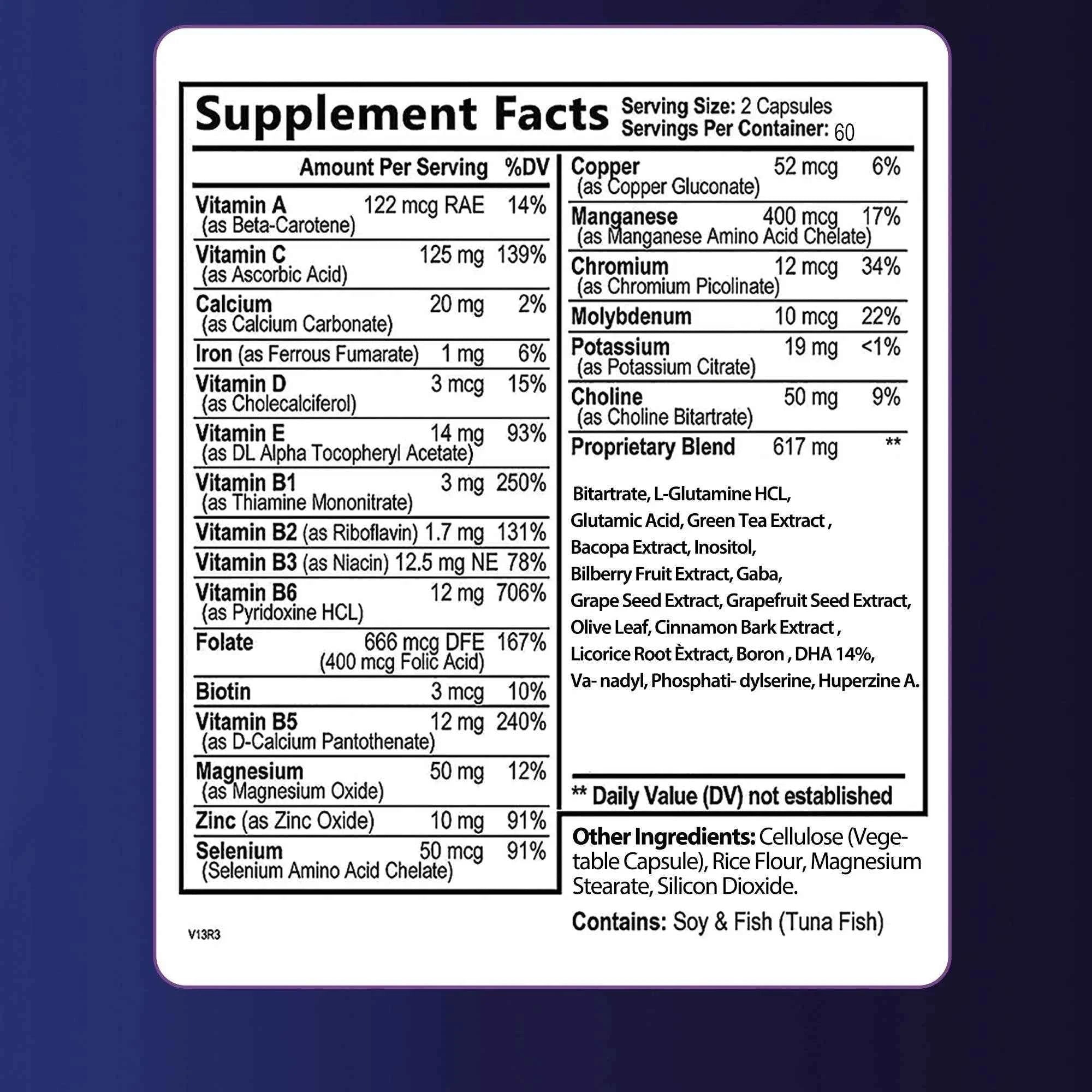 Brain Supplement - Memory, Focus, Clarity, Energy Brain Supplement - 120 Capsules