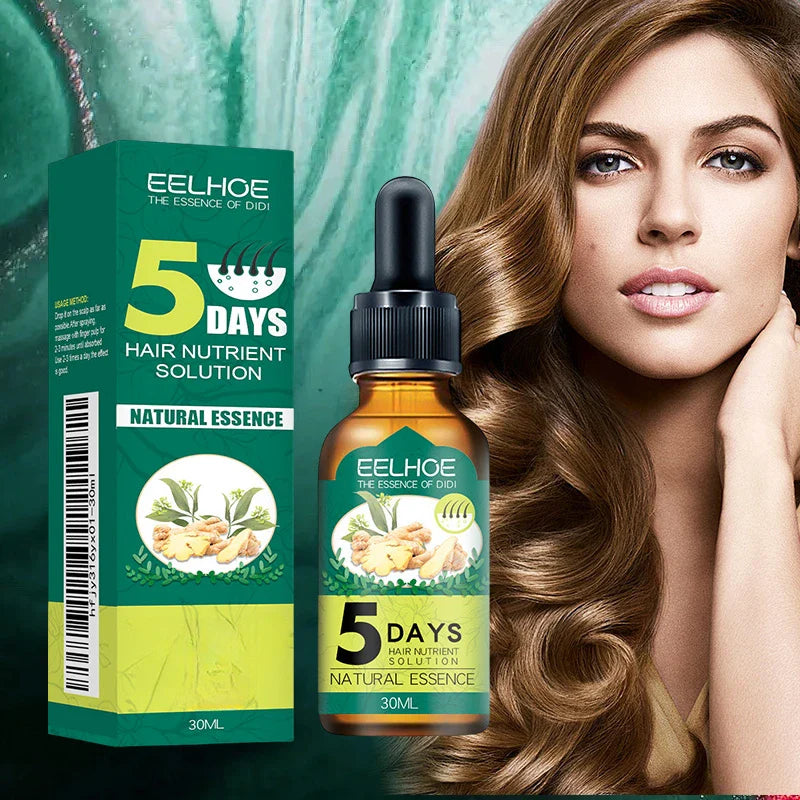 5 Days Ginger Hair Growth Oil Nourish Hydrating Hair Follicles Strengthen Hair Roots Increase Hair Luster Nutrition Essence 2pcs by Roksy