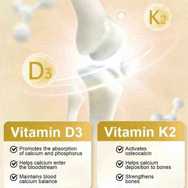 D3+K2 Supplement - 2-in-1 Natural Vitamins - Promotes Nutrient Absorption and Bone, Nervous System, and Cardiovascular Health