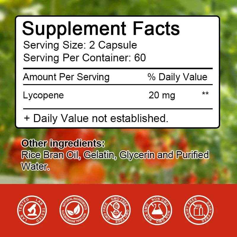 BEWORTHS Lycopene Capsules Support Prostate and Bladder Health, Alleviate Urinary Tract Pain, Male Reproductive Health Support