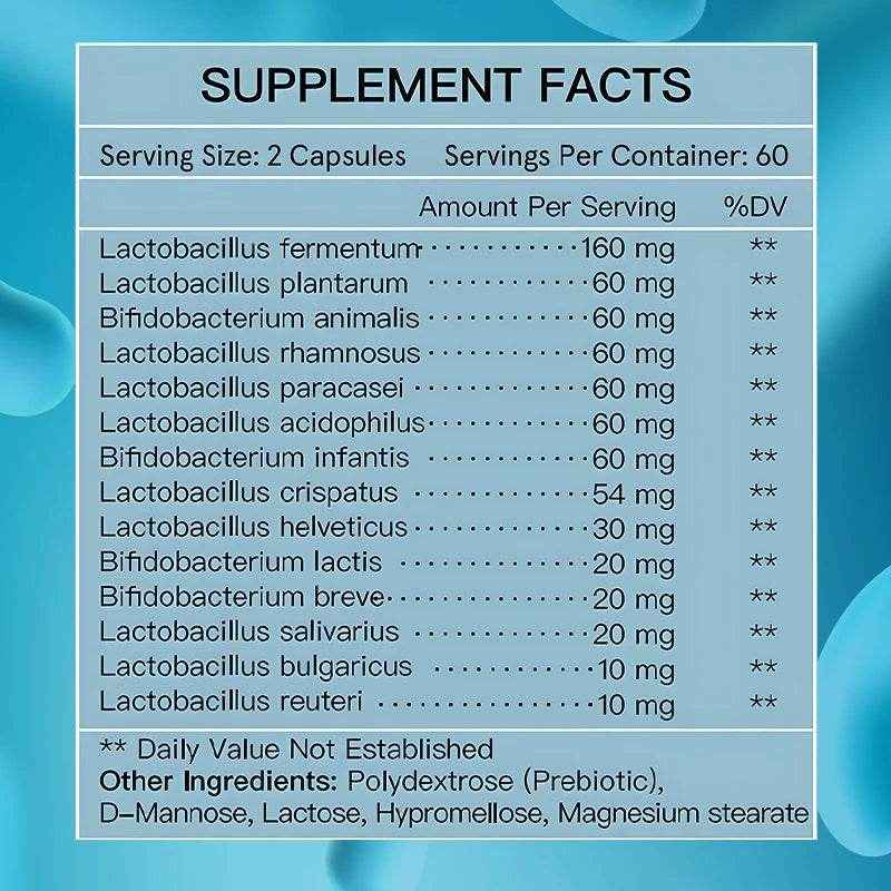 Probiotics, Supports Gut Health, Supports Relief of Constipation and Diarrhea, Supports Immune System, 120 Capsules, Women/Men