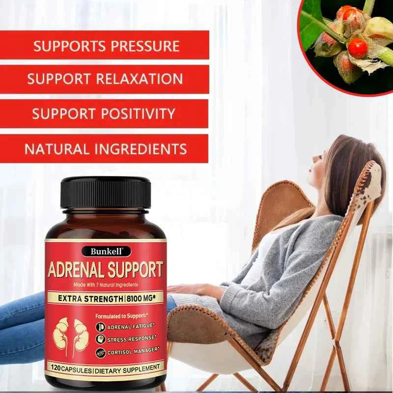 Adrenal Support Supplement – Releases Adrenal Fatigue, Cortisol Manager, Relaxes Stress and Anxiety, and Boosts Mood