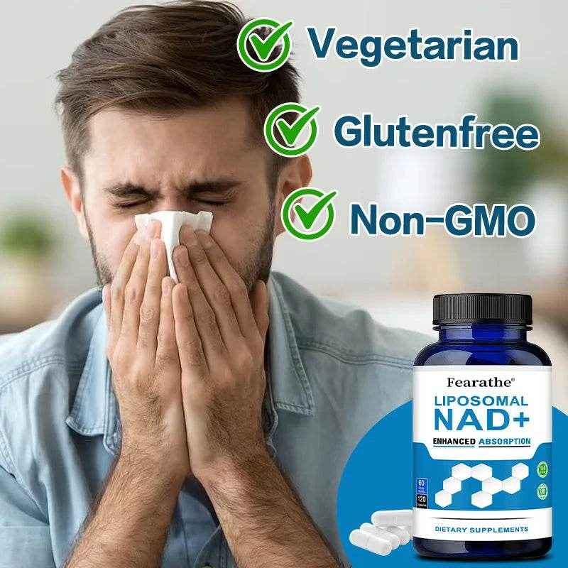 VIVALIFER Liposomal NAD+ Supplement for Super Absorption, Anti-Aging, Energy and DNA Repair, Brain Function