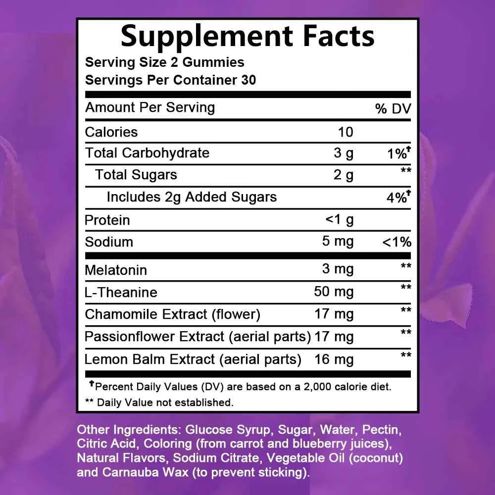 Gummies for Healthy Sleep Cycle, Fall Asleep Naturally, Fight Insomnia, Boost Immunity, Improve Rest Quality, Dietray Supplement