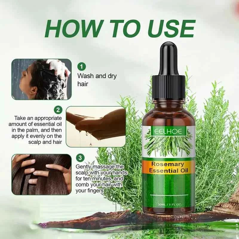 Rosemary Essential Oil Improves Frizz Strengthen Hair Roots Preventing Hair Dryness Split Nourishing Soft Glossy Hair Care Oil