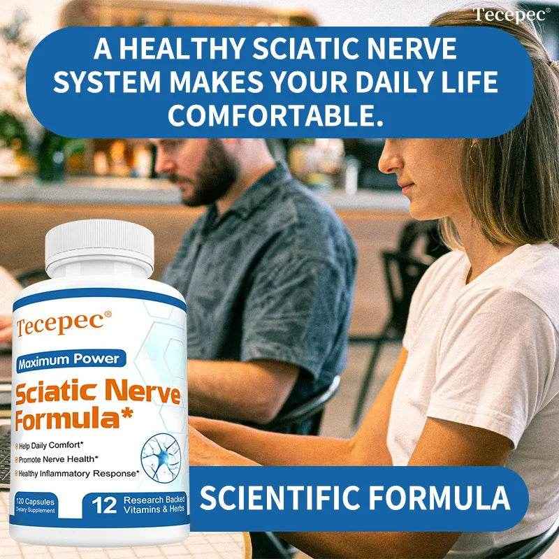 Tecepec Sciatic Nerve Formula - Vitamin B Complex, Promotes Nerve, Muscle and Endurance Health, Anti-inflammatory
