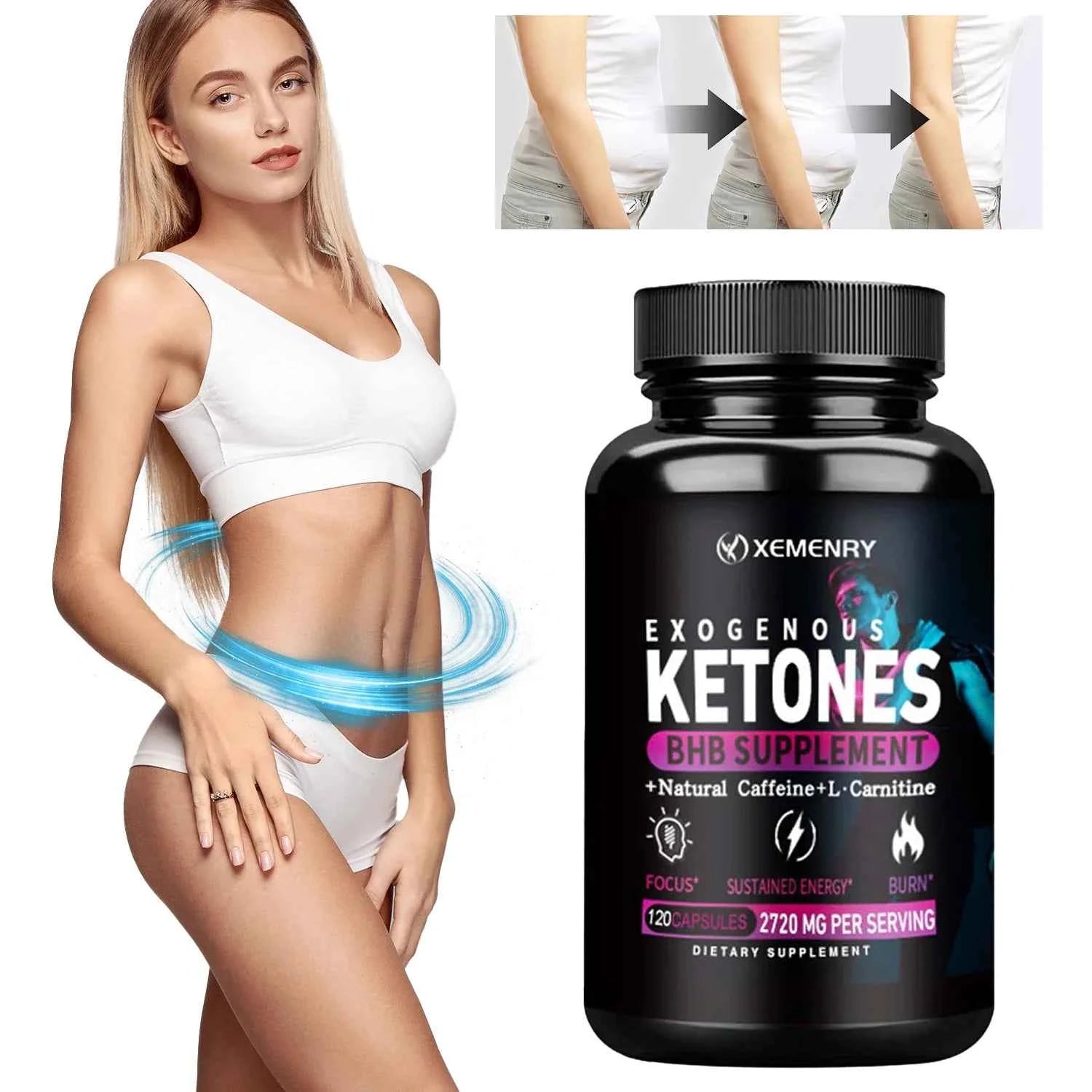 Keto BHB Exogenous Ketone - Fat Burning, Boosts Immunity, Boosts Metabolism, Food Suppressant - 120 Capsules