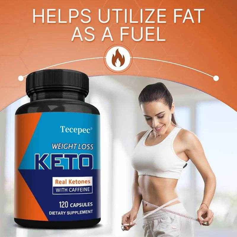 Real Ketones Proprietary Blend, Advanced Weight Loss Supplement, Supports Natural Weight Loss, Boosts Metabolism, 120 Capsules