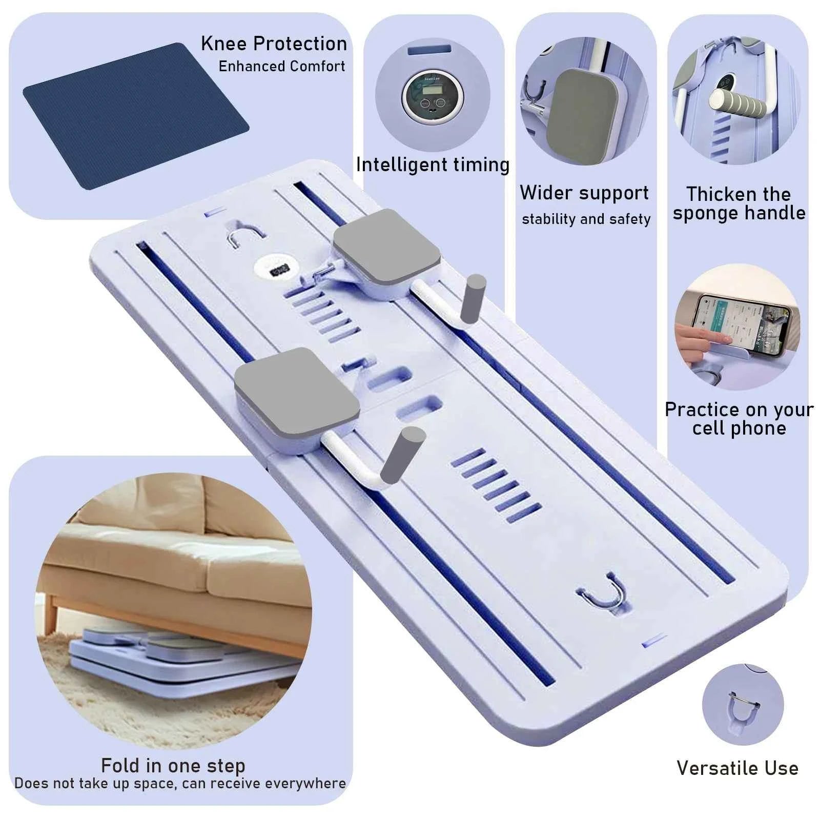 Multi-Functional Auto-Rebound Abdominal Board with Resistance Bands