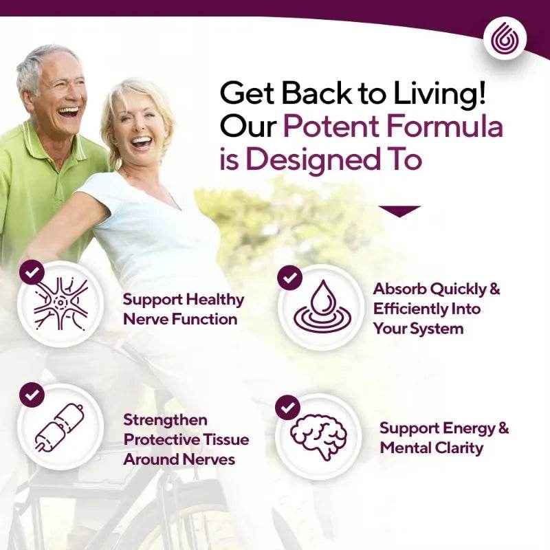 Vitamin D, Vitamin B Complex, Advanced Nerve Support - 300 mg Stabilized R-Lipoic Acid, Benfotiamine, 60 Capsules