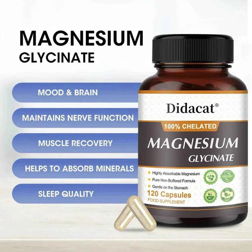 500 Mg Magnesium Glycinate - High Absorption Magnesium Supplement To Support Muscle and Improve Sleep - Vegetarian Capsules