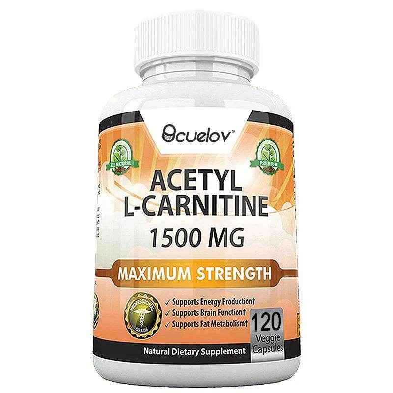 Acetyl L-Carnitine 1500 mg, Supports Efficient Energy Production, Brain Function, Fat Metabolism, 120 Capsules