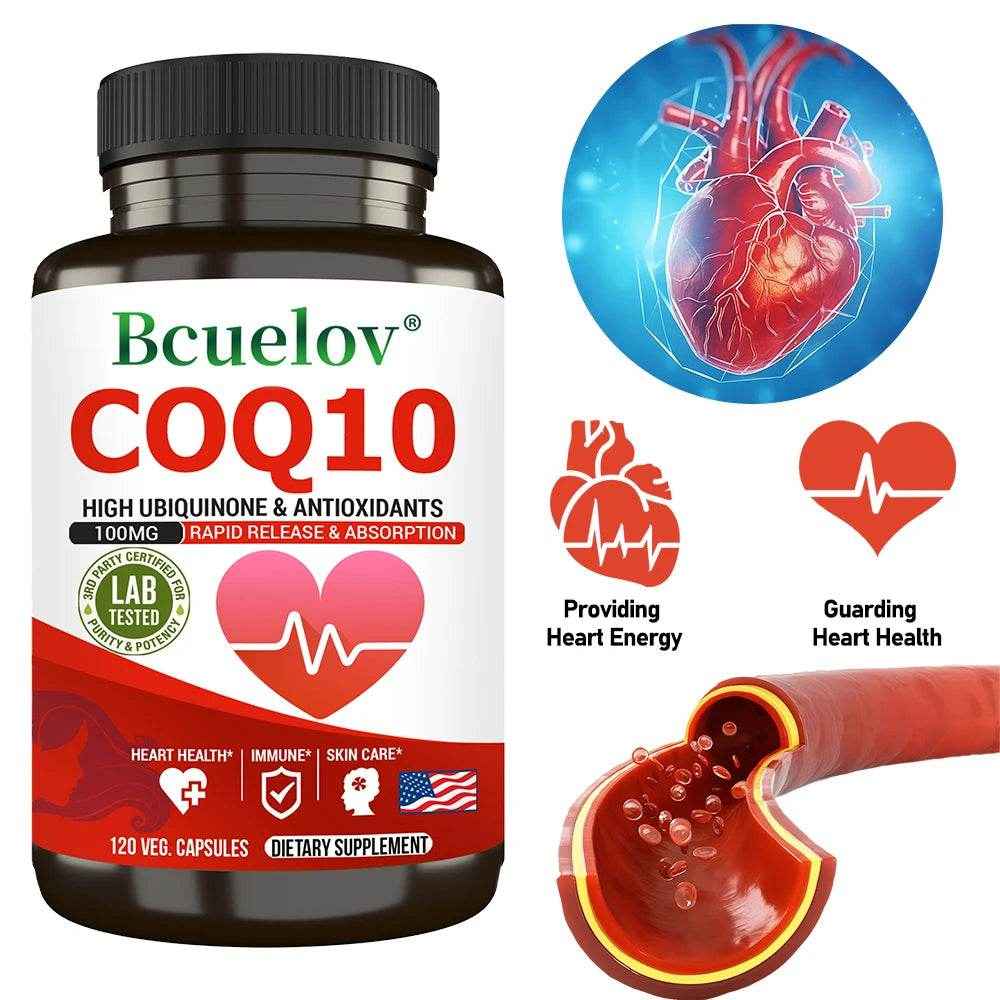 Coenzyme Q-10 Capsules - Natural Antioxidant, 100 Mg CoQ10 Capsules - Cardiovascular Health, Immune Health, Skin Care