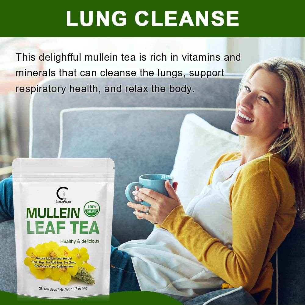 Herbal Tea for Respiratory Support | Mullein Leaf & Herbal Blend for Lung Health & Wellness | Caffeine-Free