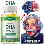 DHA Supplement, Fish Oil Omega-3 1240 mg, Supports Brain Health, Improves Focus, Mercury Free, 120 Capsules