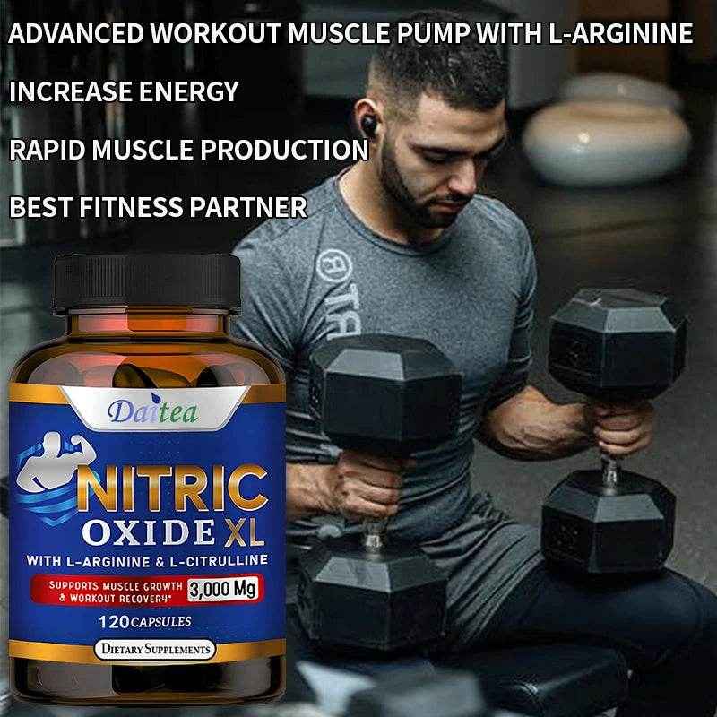 Nitric Oxide Booster, Beta-Alanine, Premium Muscle Support Nitric Oxide Booster, Maximum Potency, Strong, 120 Capsules