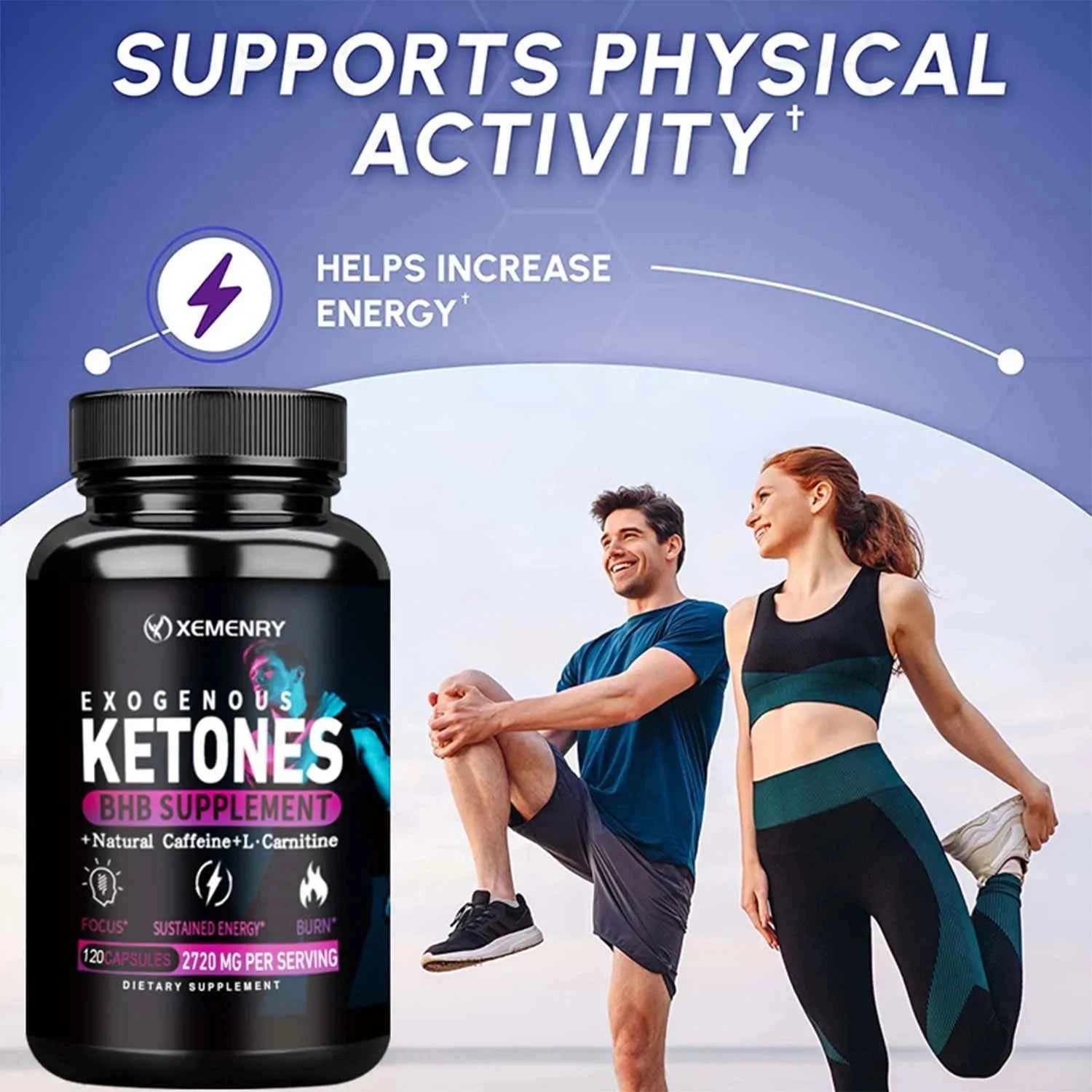 Keto BHB Exogenous Ketone - Fat Burning, Boosts Immunity, Boosts Metabolism, Food Suppressant - 120 Capsules