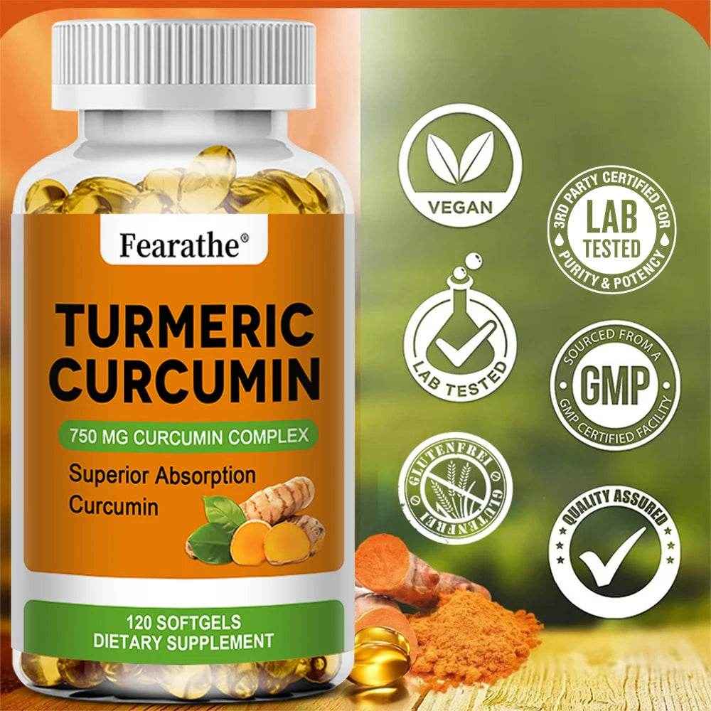 Organic Turmeric Capsules - Phytosome Supplement to Support Joint, Brain and Heart Health