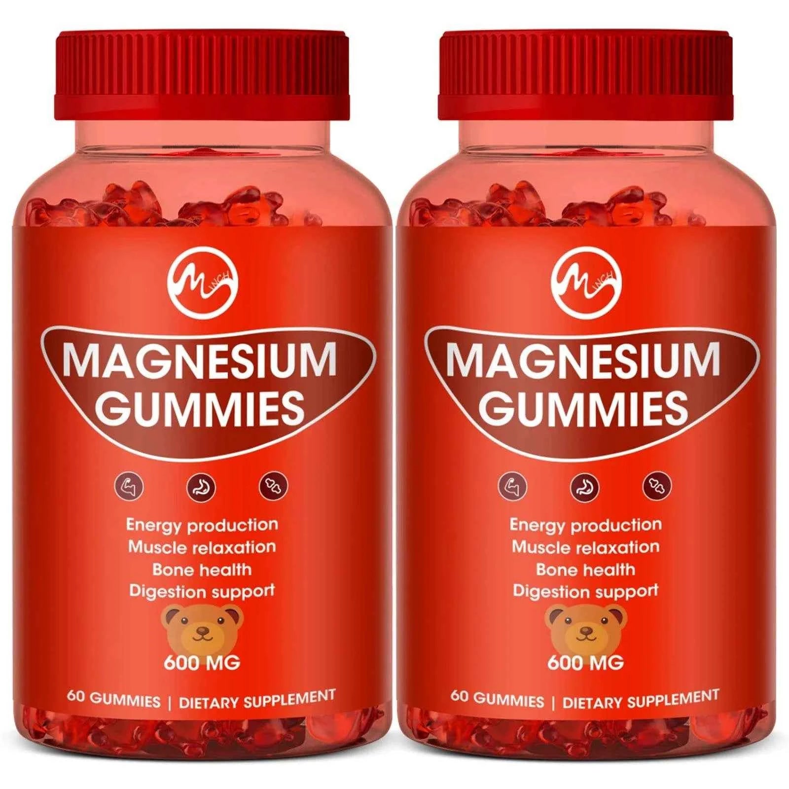 Magnesium Glycinate Gummies - Support Sleep Relax Nerves- Good Mood Brain Health Muscle Strengthen and Bones
