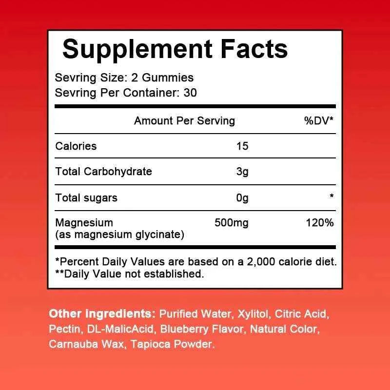 Magnesium Glycinate Gummies - Sugar Free Magnesium Potassium Supplement for Calm Support & Sleep for Adults