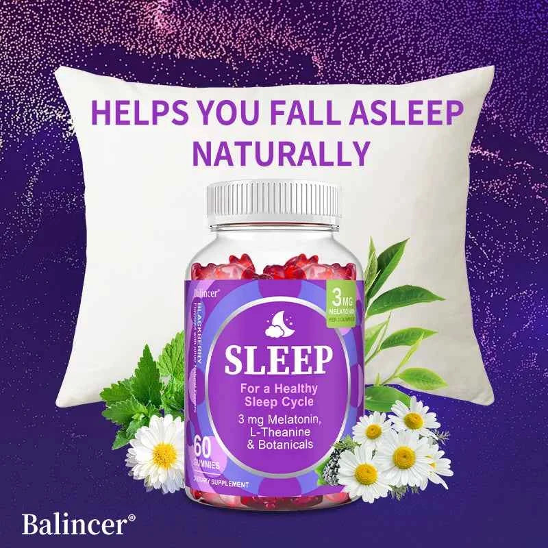 Gummies for Healthy Sleep Cycle, Fall Asleep Naturally, Fight Insomnia, Boost Immunity, Improve Rest Quality, Dietray Supplement
