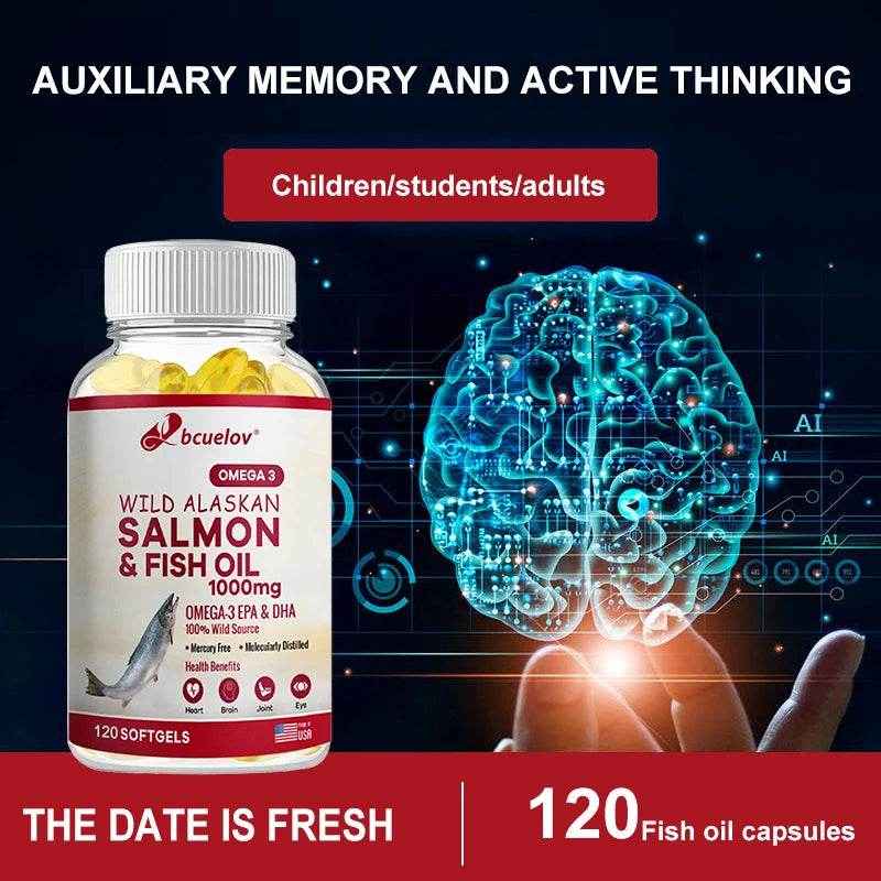 Omega 3 EPA/DHA Fish Oil 1000 mg - Fish Oil Supplement - Supports Heart Health, Pain Relief & Cognitive Function, 120 Capsules