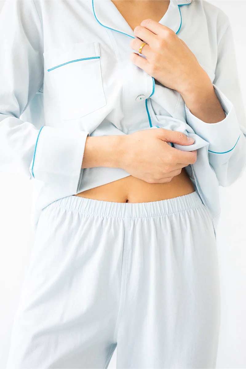 Classic Luxury Pajamas in Brushed Pima Cotton by Salua Lingerie
