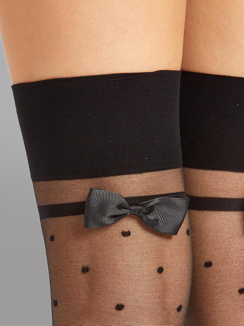 Polka Dot Bow Stockings - DestGlow
