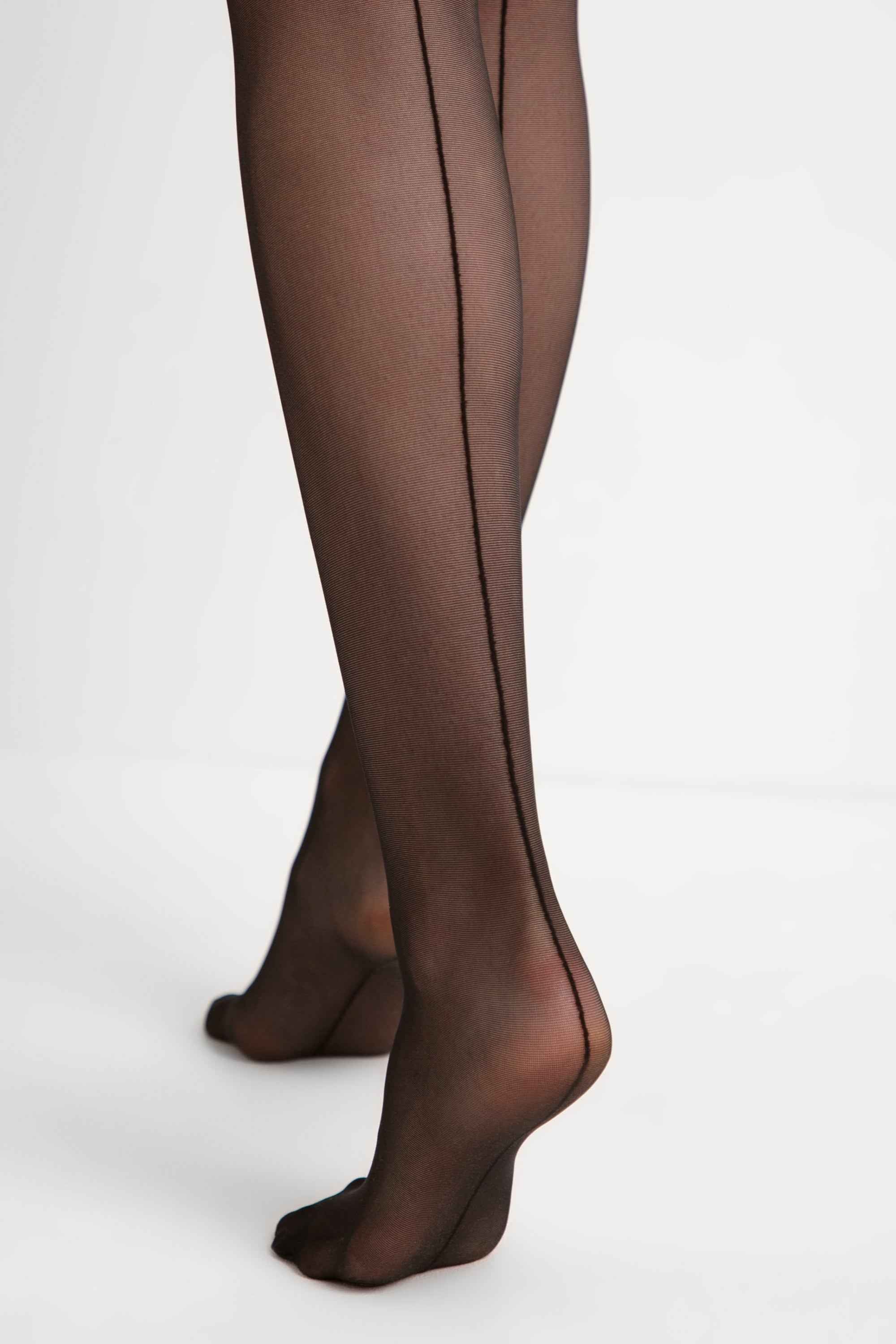 Fantasy Stockings Conte Sense - Silicone Lace Top with Back Seam Imitation