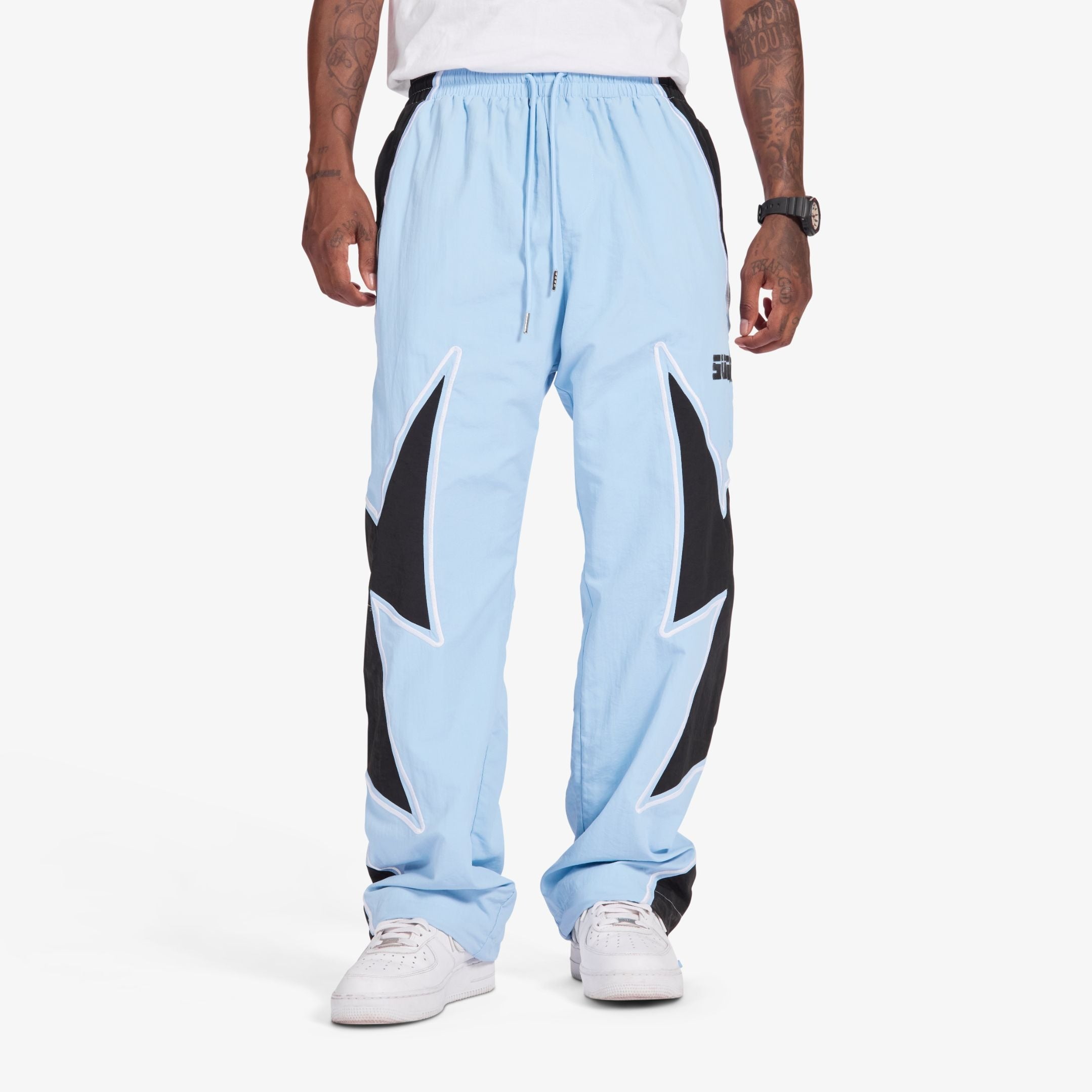 Sugarhill Bolt Windbreaker Pants - Baby Blue by Denim Exchange