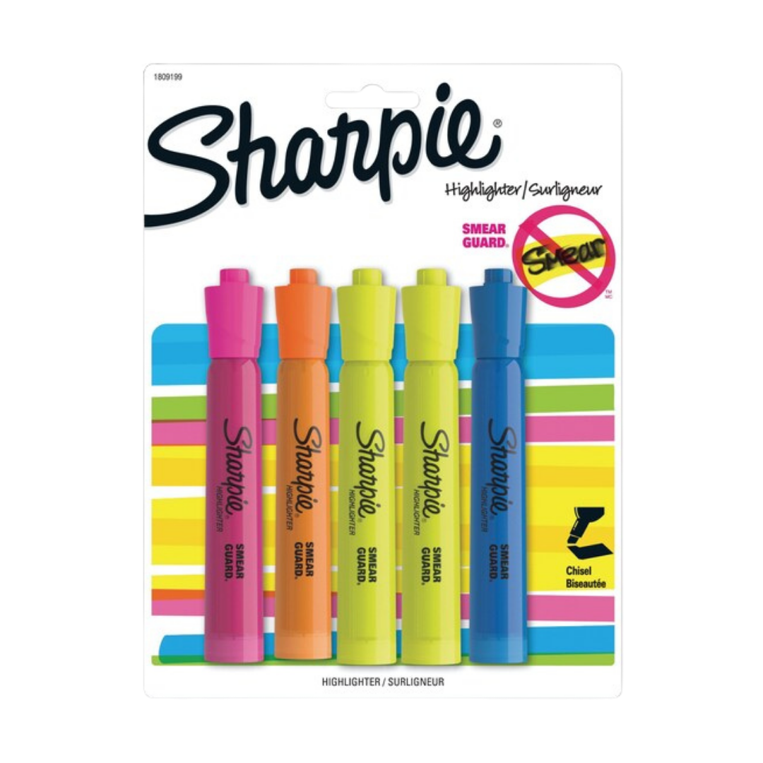 Sharpie Tank Highlighters (5?pack, Assorted Colors) DestGlow