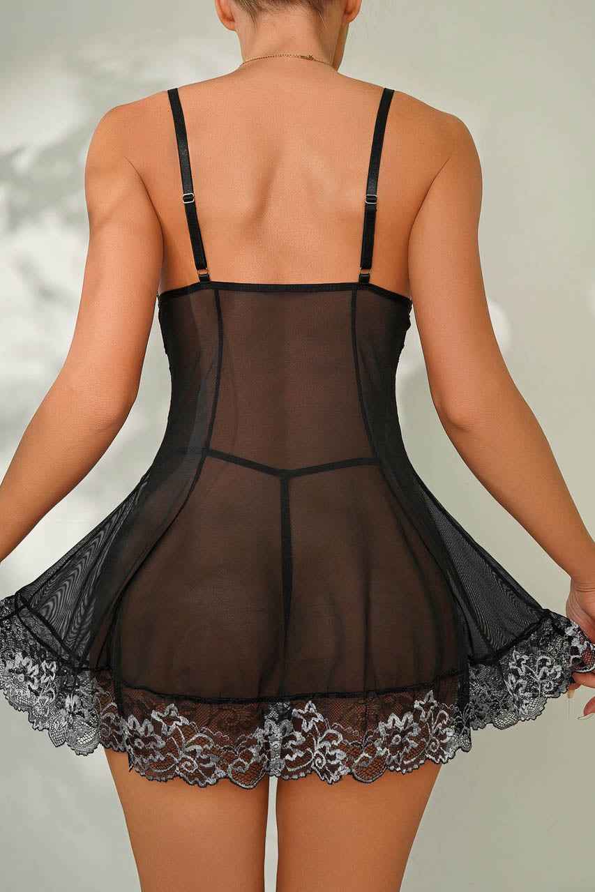 Head Turner Two Tone Lace Babydoll Lingerie