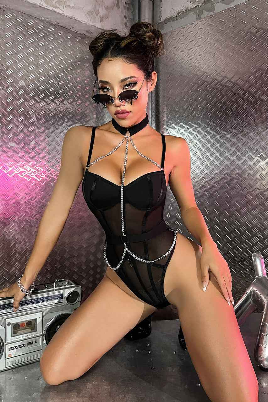 Chain Harness Teddy Lingerie