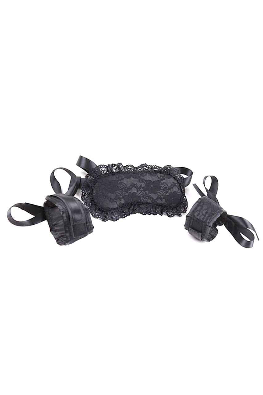 Plush Lace Eye Mask and Wrist Restraints