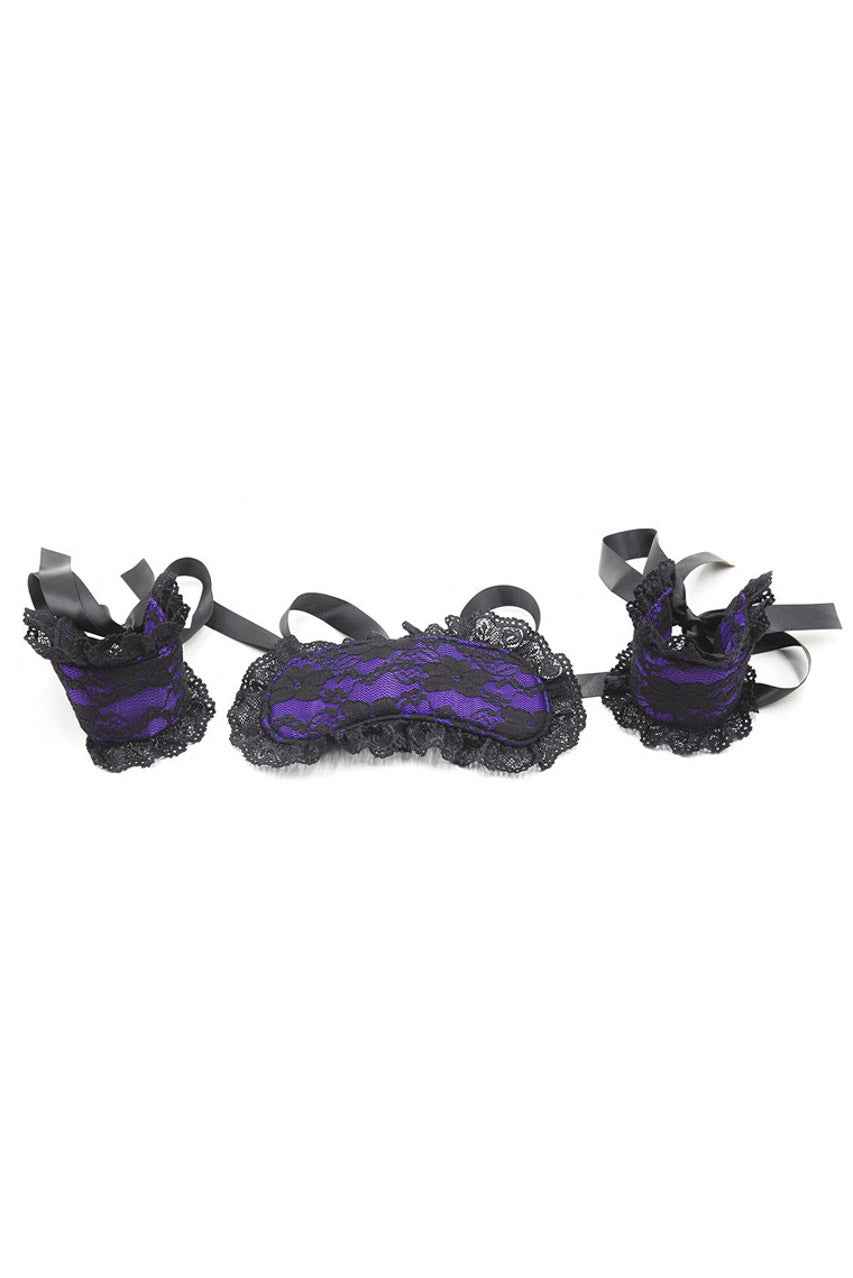 Plush Lace Eye Mask and Wrist Restraints
