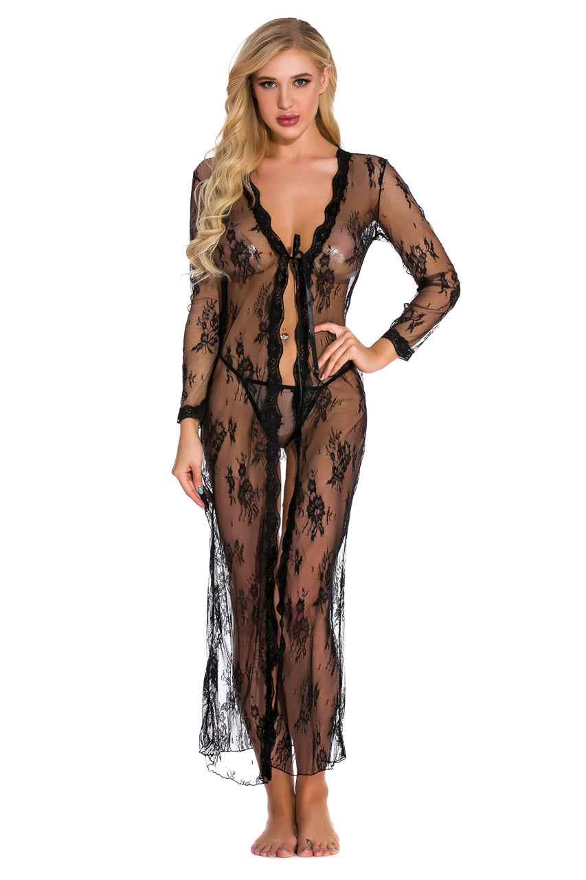 Long Lace Babydoll Robe