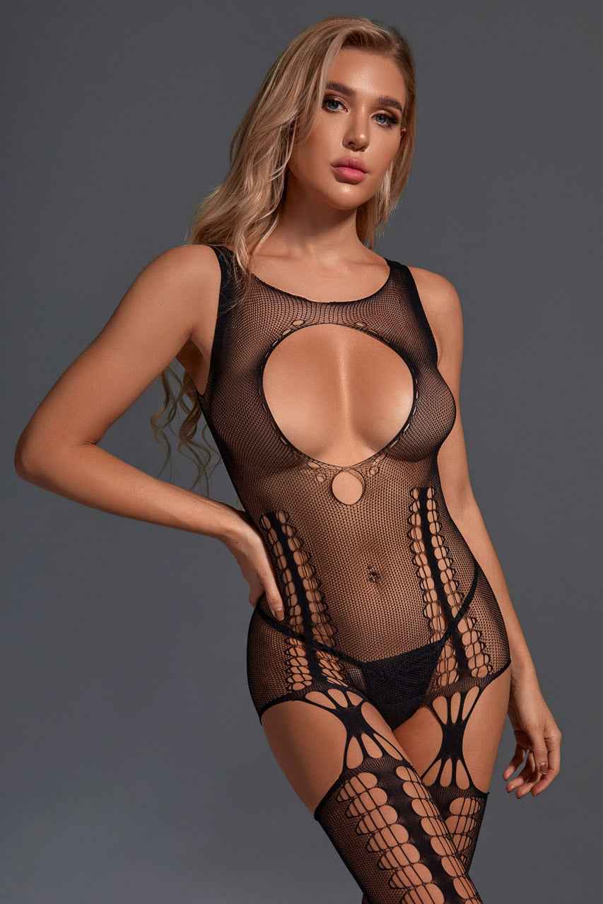 Seamless Chemise with Attached Garters