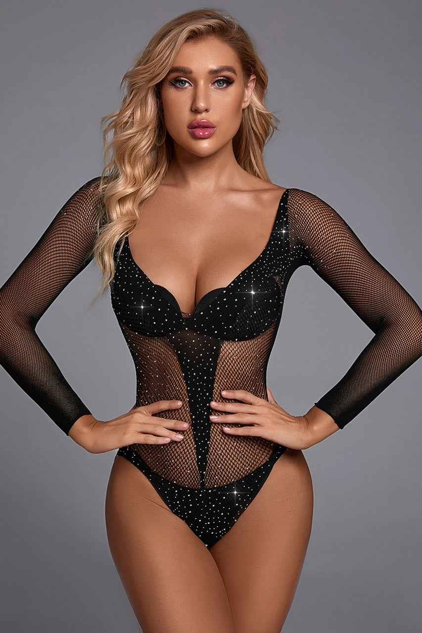 Glitter Net Long Sleeve Teddy
