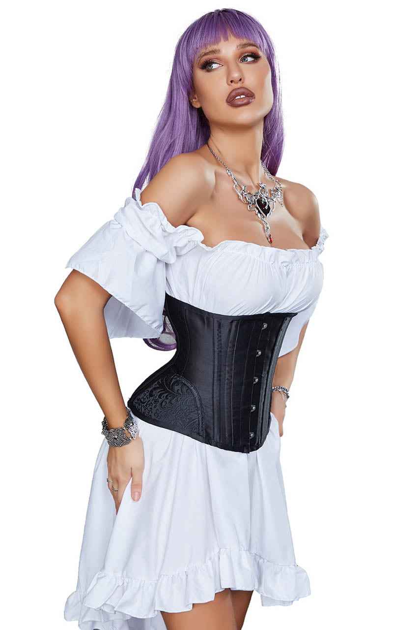 Plus Size Black Steel Bone Waist Cincher