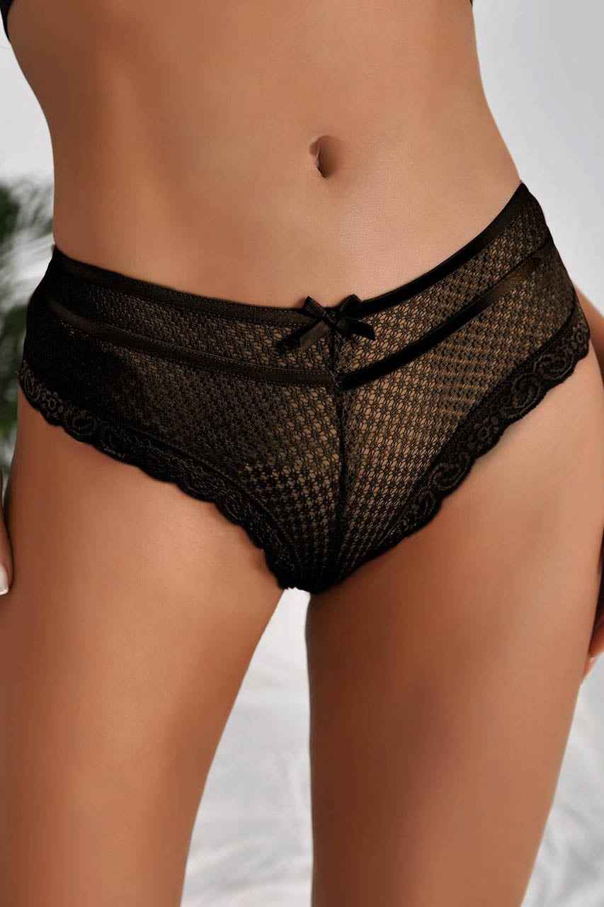 Plus Size Dotted Mesh Cheeky Panty
