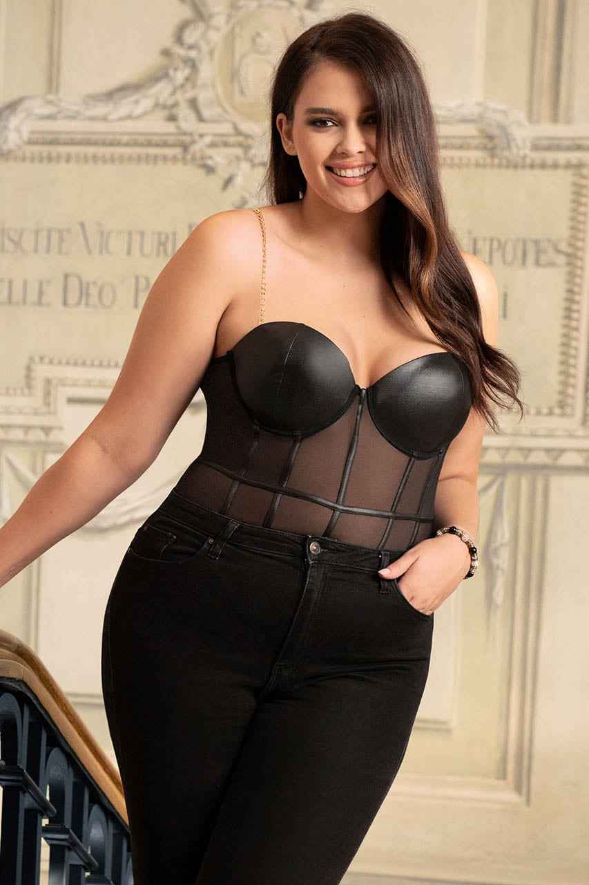 Plus Size Metal and Mesh Teddy