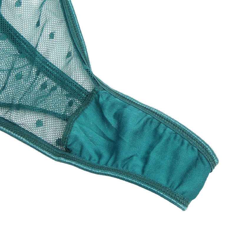 Embroidered Lace Hollow Cut Teddy Lingerie