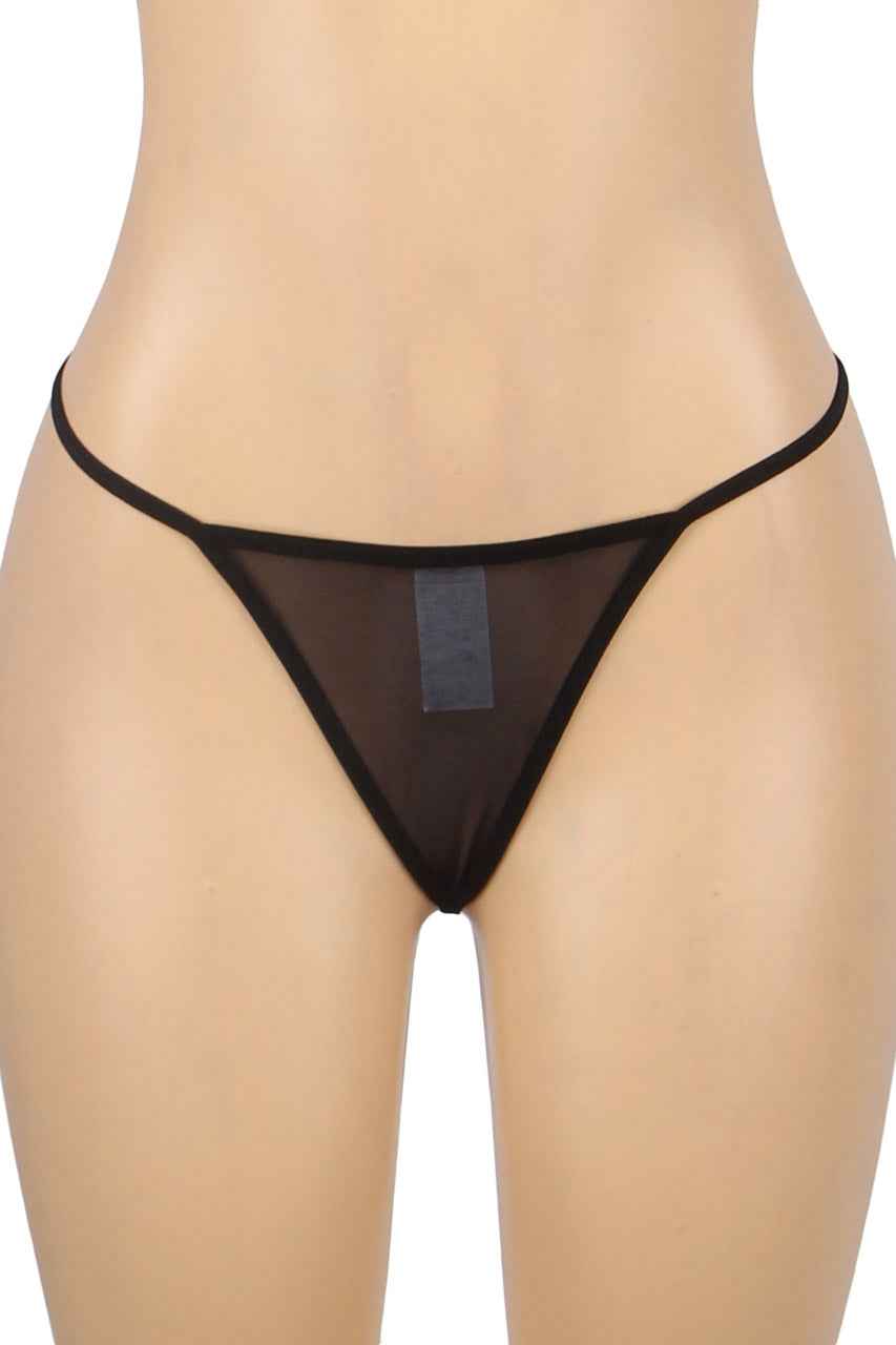 Black Mesh and Leather Chemise