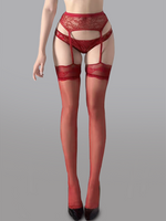 Lace Waist Garter Tights - leggings