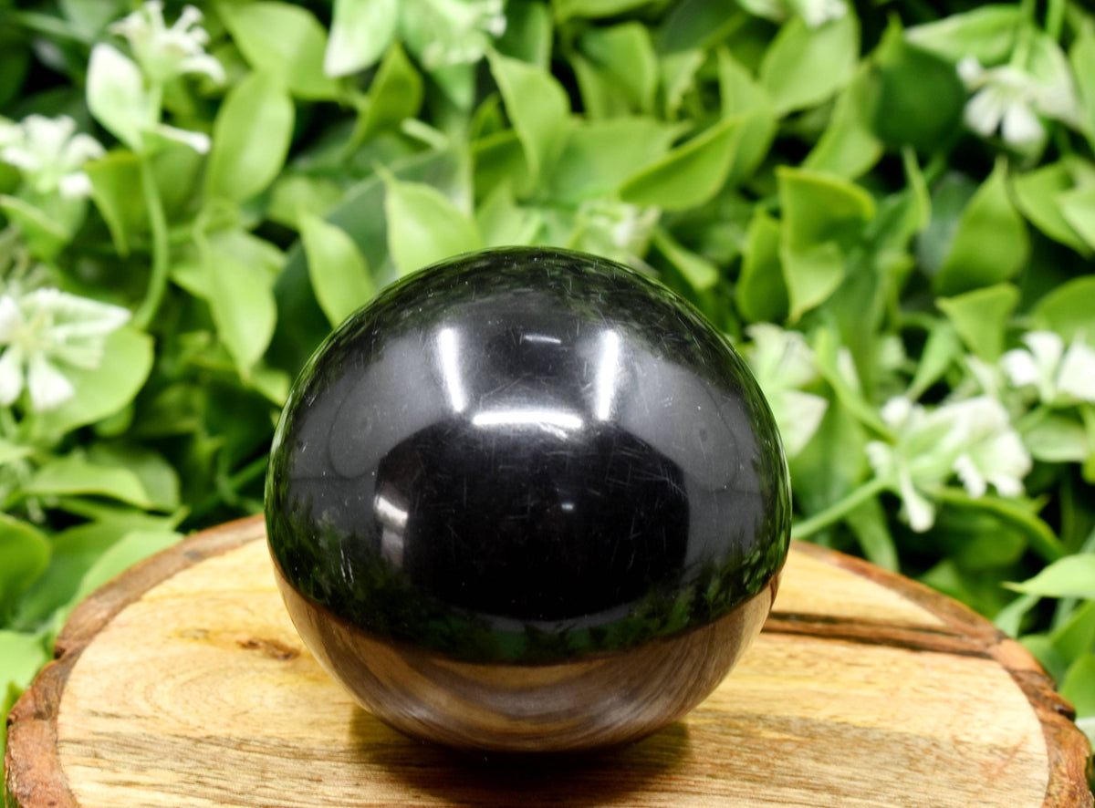 1Pc Black Tourmaline Sphere, Crystal Ball, Healing Sphere.